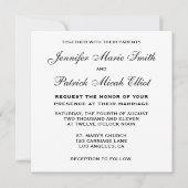 Invitation noir/blanc/argenté classique de mariage (Devant)