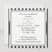 Invitation Noir blanc bande noir ruban Noir Mariage (Dos)