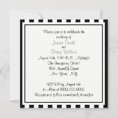 Invitation Noir blanc bande noir ruban Noir Mariage (Dos)