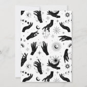 Invitation Noir blanc Boho Lune main mystique (Dos)