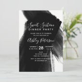 Invitation Noir blanc brosses typographie Sweet 16 (Debout devant)