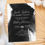 Invitation Noir blanc brosses typographie Sweet 16<br><div class="desc">Une invitation au Sweet sixteen de peinture en noir et blanc,  moderne,  assez chic et élégante. Parfait pour une fête d'anniversaire en sweet sixteen.</div>