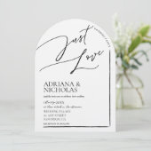 Invitation Noir Blanc Chic Rien De Fancy Just Love Mariage (Debout devant)