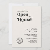 Invitation Noir & Blanc Chic Typographie Entreprise Maison ou (Devant)