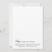 Invitation Noir & Blanc Chic Typographie Entreprise Maison ou (Dos)