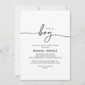 Invitation Noir blanc clair C'est un Baby shower garçon (Devant)