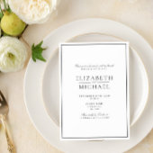 Invitation Noir & Blanc Classic Script Post Mariage Brunch