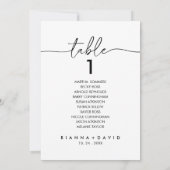 Invitation Noir Blanc Classic Tableau Numéro 1 Tableau de siè (Dos)