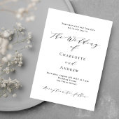 Invitation Noir blanc classique formel code QR RSVP mariage