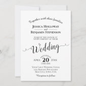 Invitation Noir & Blanc Classique Simple Mariage Élégant (Devant)