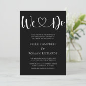 Invitation Noir & Blanc Coeur Calligraphie & Mariage Photo Da (Debout devant)