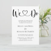 Invitation Noir & Blanc Coeur Calligraphie & Mariage Photo Da (Debout devant)