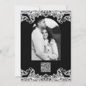 Invitation Noir & Blanc dentelle élégant mariage (Dos)
