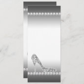 Invitation Noir Blanc Diamant Haut talon Chaussure Anniversai (Devant / Derrière)