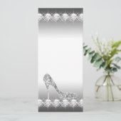 Invitation Noir Blanc Diamant Haut talon Chaussure Anniversai (Debout devant)