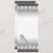 Invitation Noir Blanc Diamant Haut talon Chaussure Anniversai (Devant / Derrière)
