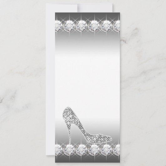 Invitation Noir Blanc Diamant Haut talon Chaussure Anniversai (Devant)