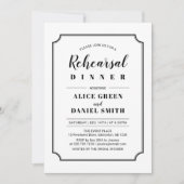 Invitation Noir & Blanc | Dîner de répétition de mariage clas (Devant)