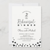 Invitation Noir & Blanc | Dîner de répétition des coeurs Invi (Devant)