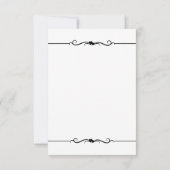 Invitation Noir & Blanc Double Coeurs Mariage RSVP (Dos)