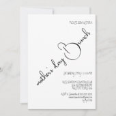 Invitation Noir Blanc Élégant Calligraphie Fête des Mères Bru (Devant)