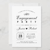 Invitation Noir & Blanc | Elegant Engagement Party (Devant)