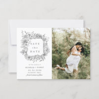 noir blanc élégant floral deux Photo Enregistrer l