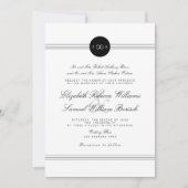 Invitation Noir Blanc Élégant Monogram Infinity Mariage (Devant)