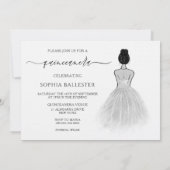 Invitation Noir & Blanc Elegant Vintage Classique Quinceanera (Dos)