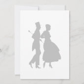 Invitation Noir Blanc Élégants Silhouettes de Couple Soirée (Dos)