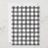Invitation Noir blanc En vichy Plaid Baby Q Baby shower (Dos)