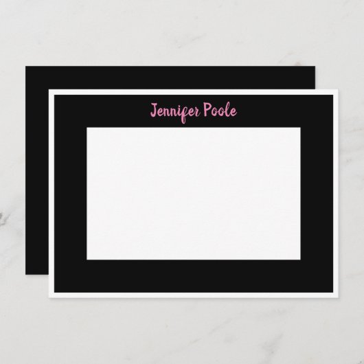 Invitation Noir, blanc et rose personnalisés classiques (Devant / Derrière)