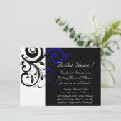 Invitation Noir, Blanc, Fête des mariées à persil bleu / Géné (Debout devant)