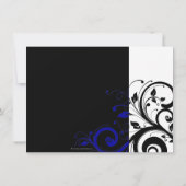 Invitation Noir, Blanc, Fête des mariées à persil bleu / Géné (Dos)