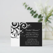 Invitation Noir, blanc, Fête des mariées inverse / Général (Debout devant)