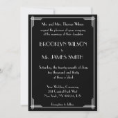 Invitation Noir Blanc Grand Gatsby Art Déco Mariage Invite (Devant)
