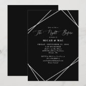 Invitation Noir & Blanc La Nuit Avant Le Dîner De La Répétiti (Devant / Derrière)