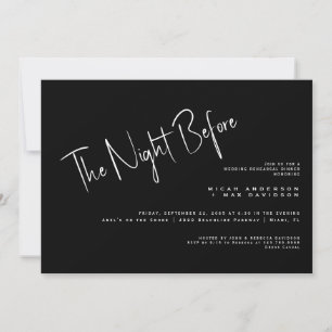 Invitation Noir & Blanc La Nuit Avant Le Dîner De La Répétiti