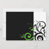 Invitation Noir/Blanc/Lime Vert Gras Mariage (Dos)