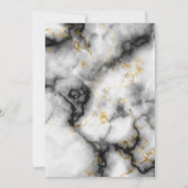 Invitation Noir Blanc Marbre Or élégant Mariage (Dos)