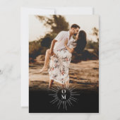 Invitation Noir Blanc Mid Century les années 70 Monogramme Ph (Dos)