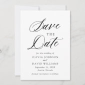 Invitation Noir & Blanc Minimaliste Mariage Enregistrer La Da (Devant)