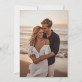 Invitation Noir & Blanc Minimaliste Mariage Enregistrer La Da (Dos)