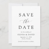 Invitation Noir & Blanc Minimaliste Mariage Enregistrer La Da (Devant)