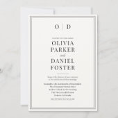 Invitation Noir & Blanc minimaliste Moderne Mariage élégant (Devant)