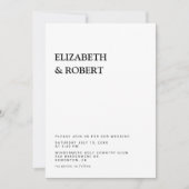Invitation Noir & blanc Minimaliste Simple mariage moderne (Devant)