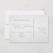 Invitation Noir & Blanc minimum Type Mariage RSVP Repas (Dos)