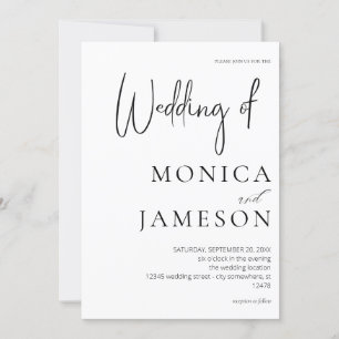 Invitation Noir & Blanc Moderne 3 Mariage