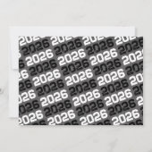 Invitation Noir & Blanc Moderne Chalkboard Graduation (Dos)