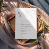 Invitation Noir & Blanc Moderne Élégant Mariage Monogramme